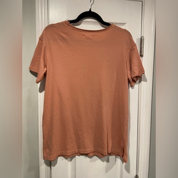 NWOT Madewell Size XS Pink Clay Short Sleeve Crew Split Hem Pocket Tee Shirt - Picture 9 of 11